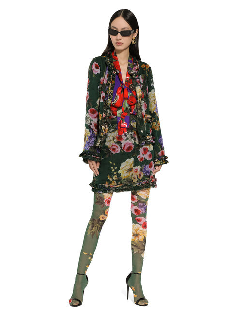 CHARMEUSE SHIRT WITH ANEMONE PRINT