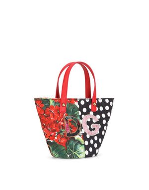 POPLIN PATCHWORK SHOULDER BAG WITH DG PATCH EMBELLISHMENT