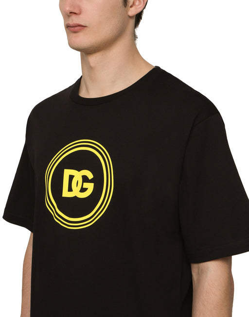 COTTON T-SHIRT WITH DG LOGO PRINT