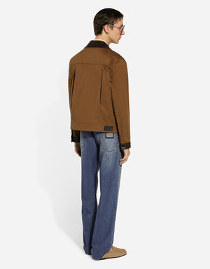 JACKET WITH LEATHER TRIMS