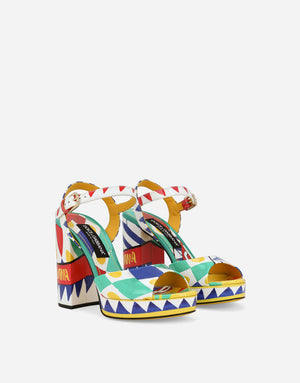 POLISHED CALFSKIN PLATFORM SANDALS