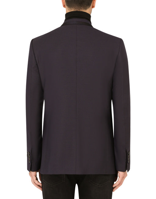 DOUBLE-BREASTED MICRO-PATTERNED WOOL SICILIA-FIT JACKET