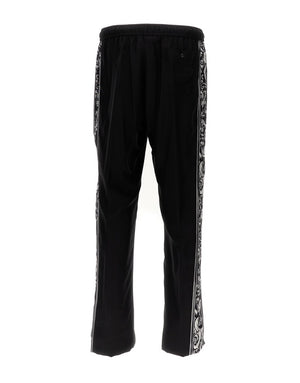 SILK HABOTAI PANTS WITH PRINTED SIDE BANDS