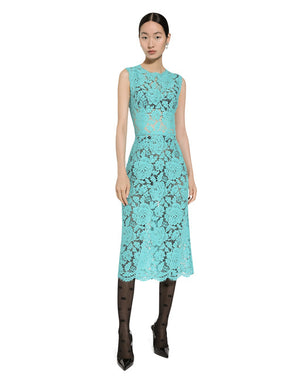 LACE SHEATH DRESS WITH CUT AT THE WAIST