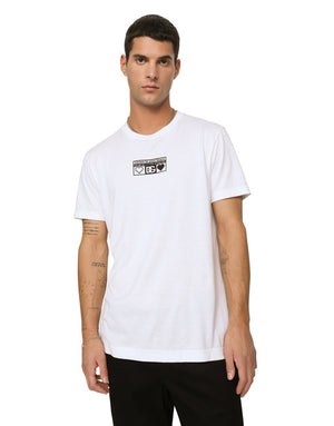 COTTON ROUND-NECK T-SHIRT WITH PRINT