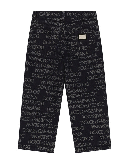 5-POCKET DENIM JEANS WITH THE JACQUARD LOGO AND THE LOGO TAG