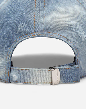 DENIM BASEBALL CAP WITH LOGO TAG
