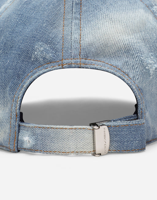 DENIM BASEBALL CAP WITH LOGO TAG