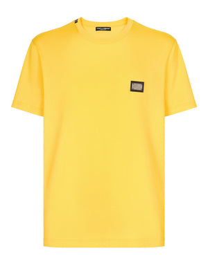 COTTON T-SHIRT WITH BRANDED TAG