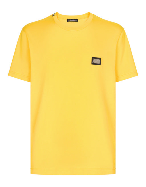COTTON T-SHIRT WITH BRANDED TAG