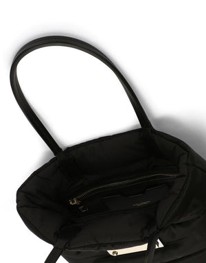 SMALL NYLON JACQUARD SHOPPER WITH LOGO