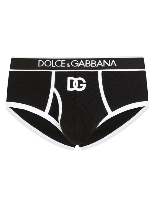 FINE-RIB COTTON BRANDO BRIEFS WITH DG PATCH