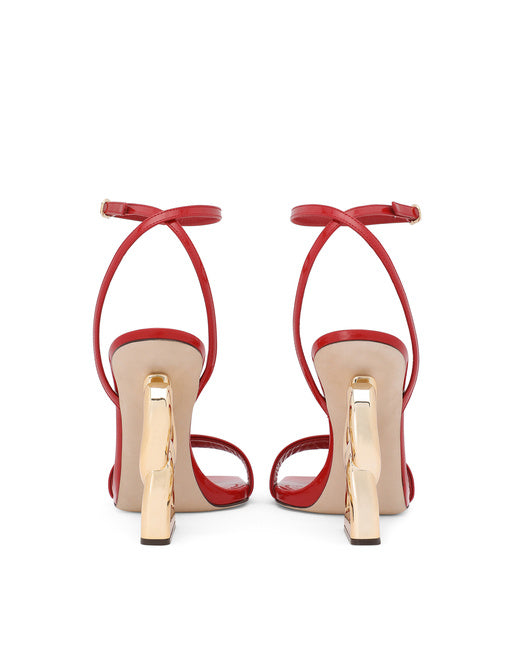 PATENT LEATHER SANDALS WITH 3.5 HEEL