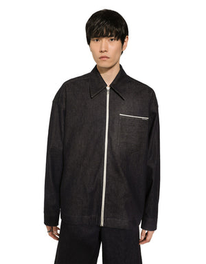 SELVEDGE DENIM BLOUSE WITH ZIPPER