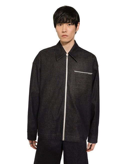 SELVEDGE DENIM BLOUSE WITH ZIPPER
