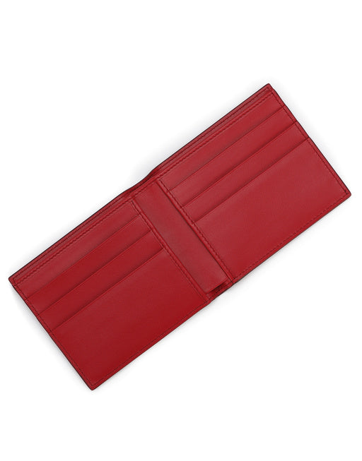 CALFSKIN BIFOLD WALLET WITH RAISED LOGO