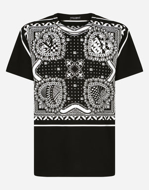 COTTON T-SHIRT WITH BANDANNA PRINT