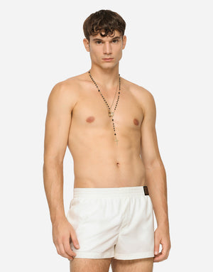 SHORT SWIM TRUNKS WITH BRANDED TAG