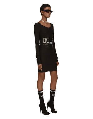 LONG-SLEEVED SPANDEX JERSEY MIDI DRESS DGVIB3