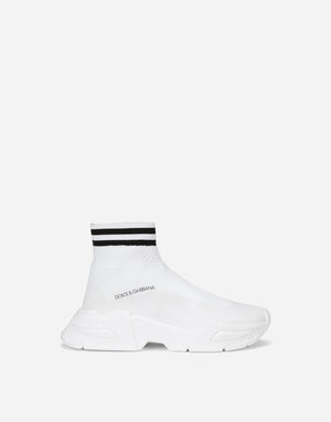 HIGH-TOP SLIP-ON SNEAKERS IN STRETCH MESH