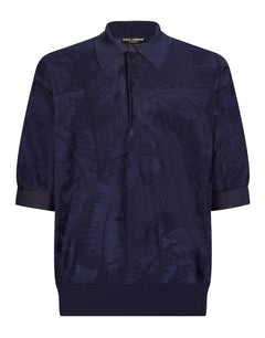 OVERSIZE SHORT-SLEEVED SILK JACQUARD POLO-SHIRT