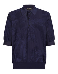 OVERSIZE SHORT-SLEEVED SILK JACQUARD POLO-SHIRT