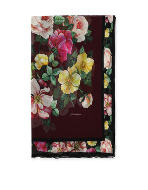 BLUEBELL-PRINT SILK SCARF (120 X 200)