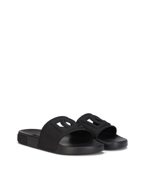 RUBBER BEACHWEAR SLIDES WITH DG MILLENNIALS LOGO