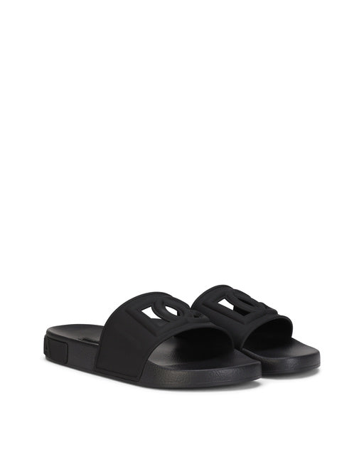 RUBBER BEACHWEAR SLIDES WITH DG MILLENNIALS LOGO