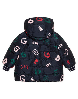 LOGO PRINT NYLON LONG DOWN JACKET