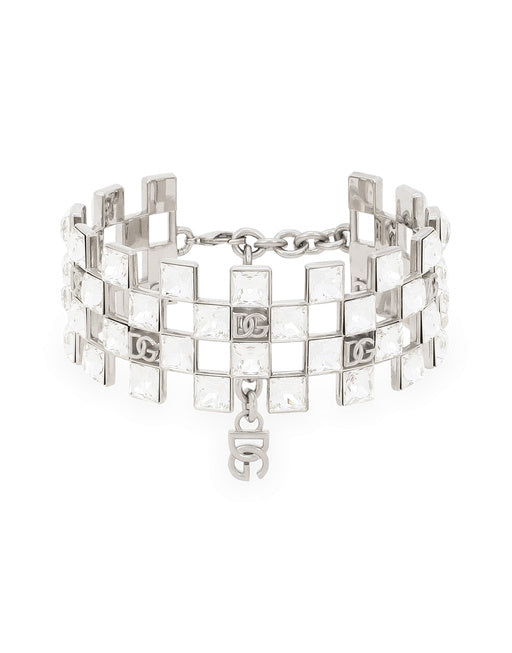 RIGID CHOKER WITH RHINESTONES AND DG LOGO
