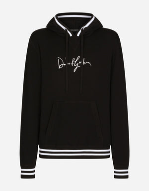 WOOL HOODIE WITH EMBROIDERY
