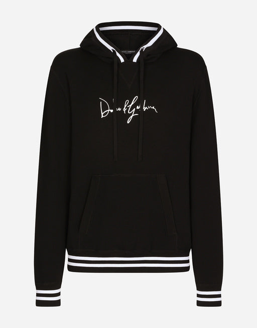 WOOL HOODIE WITH EMBROIDERY