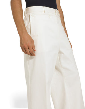 SAILOR-STYLE STRETCH COTTON PANTS