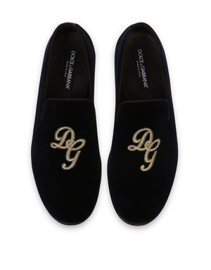 VELVET LOAFER WITH LOGO