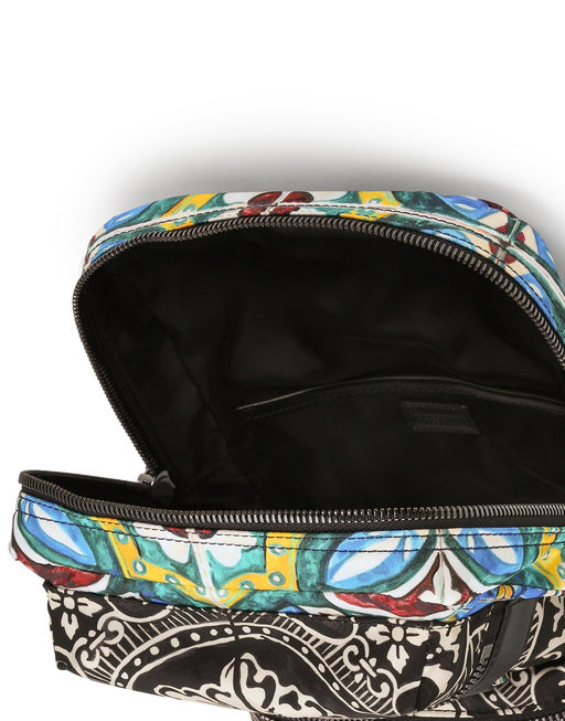 SICILIA DNA BACKPACK IN NYLON WITH MAIOLICA PRINT