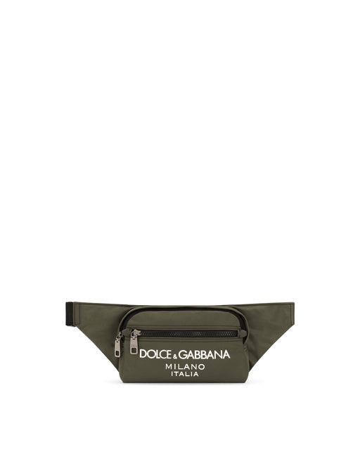 SMALL NYLON BELT BAG WITH RUBBERIZED LOGO