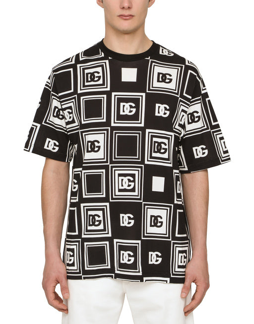 COTTON T-SHIRT WITH DG LOGO PRINT