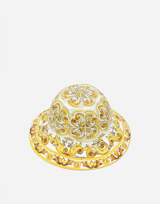 POPLIN BUCKET HAT WITH YELLOW MAJOLICA PRINT