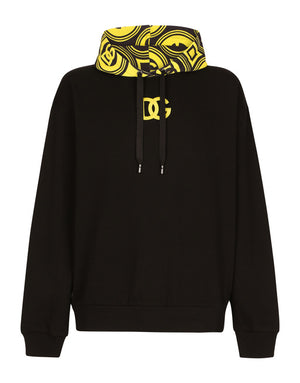 JERSEY HOODIE WITH DG PRINT AND EMBROIDERY