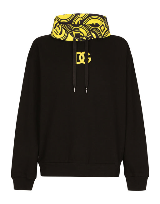 JERSEY HOODIE WITH DG PRINT AND EMBROIDERY