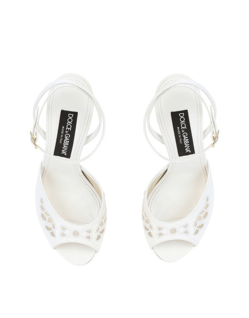 EMBROIDERED NAPPA LEATHER SANDALS