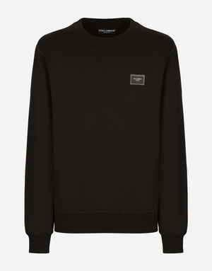JERSEY SWEATSHIRT WITH BRANDED TAG