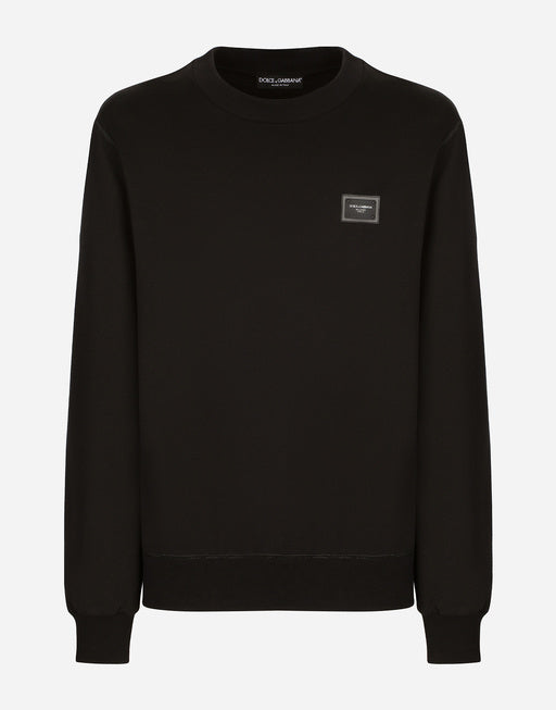 JERSEY SWEATSHIRT WITH BRANDED TAG