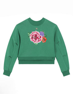 ROUND-NECK SWEATSHIRT WITH FLOWER AND DG LOGO