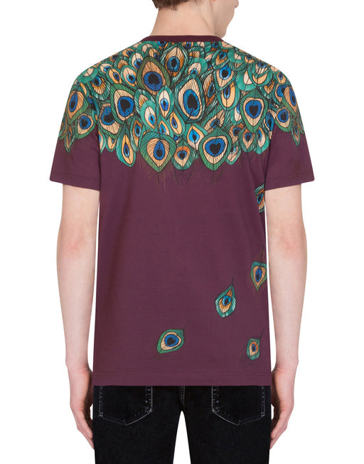 COTTON T-SHIRT WITH FEATHER PRINT