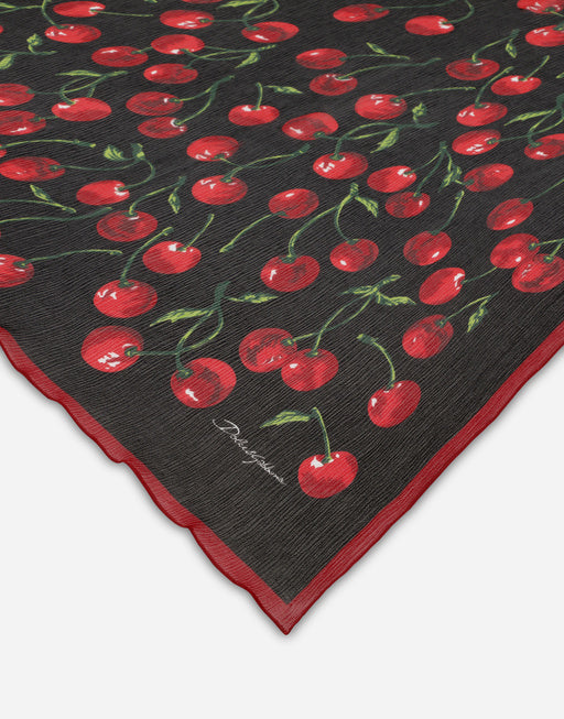 CHERRY-PRINT SILK SCARF (120X200)
