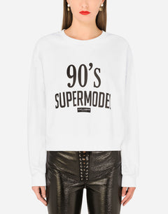 JERSEY SWEATSHIRT WITH 90’S SUPERMODEL PRINT