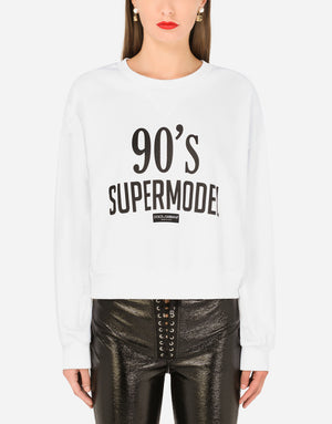 JERSEY SWEATSHIRT WITH 90’S SUPERMODEL PRINT