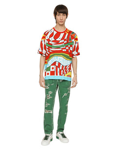COTTON T-SHIRT WITH CARRETTO PRINT